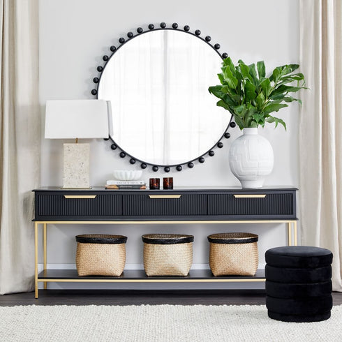Giorgio Round Black Wall Mirror