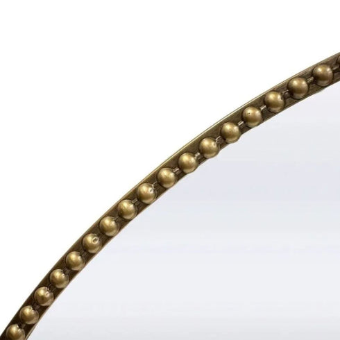 Dunsborough Gold Studded Arched Metal Frame Wall Mirror