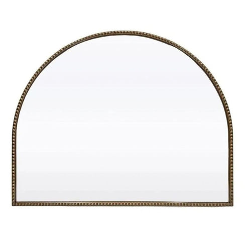 Dunsborough Gold Studded Arched Metal Frame Wall Mirror
