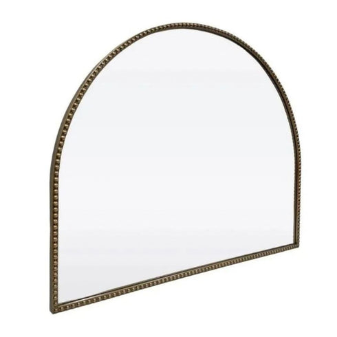 Dunsborough Gold Studded Arched Metal Frame Wall Mirror