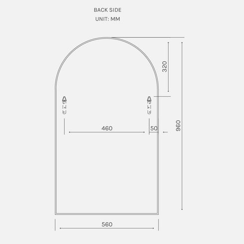 Apsel Arch Black Wall Mirror