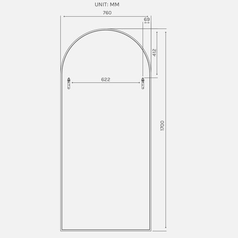 Apsel Arch Black Wall Mirror