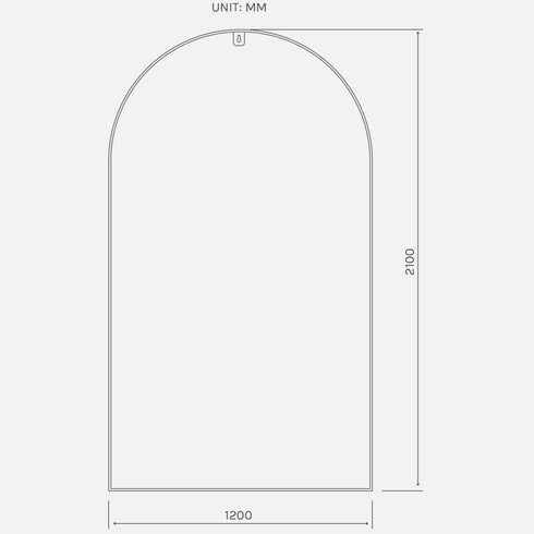 Apsel Arch Brushed Brass Wall Mirror