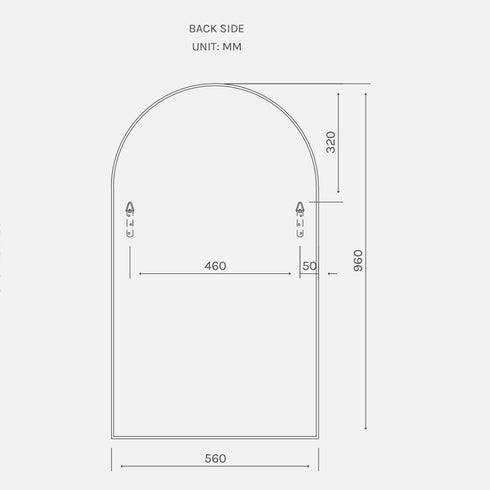 Apsel Arch Brushed Brass Wall Mirror