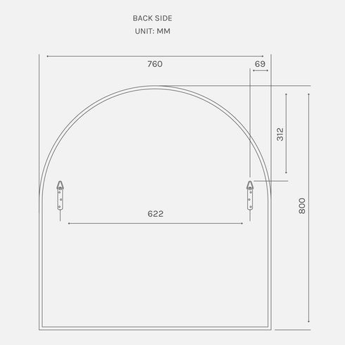 Apsel Arch Brushed Brass Wall Mirror