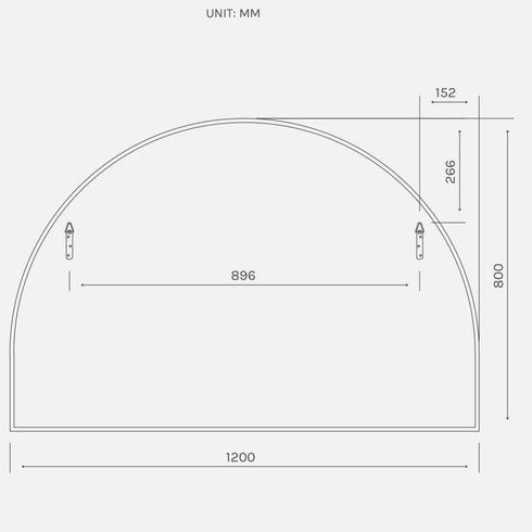 Apsel Arch Black Wall Mirror
