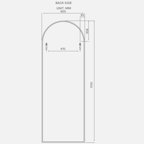 Aiva Satin Brass Arch Wall Mirror