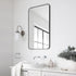 Albin Radius Rectangle Black Wall Mirror