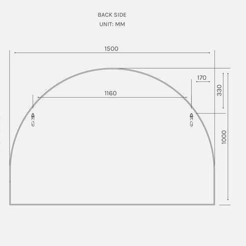 Apsel Arch Brushed Brass Wall Mirror