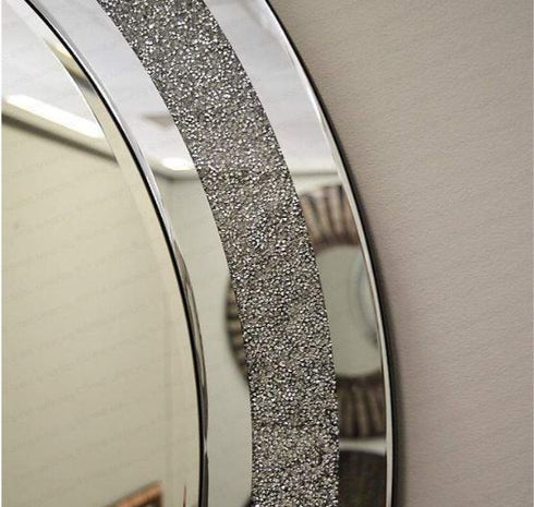 Joni Crystal Accent Round Mirror