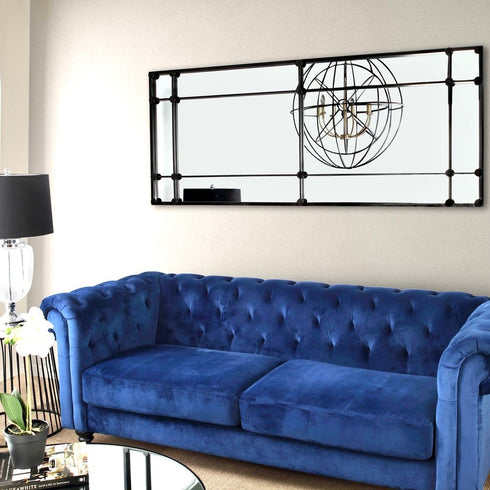 Mackenzie 12 Pane Black Wall Mirror