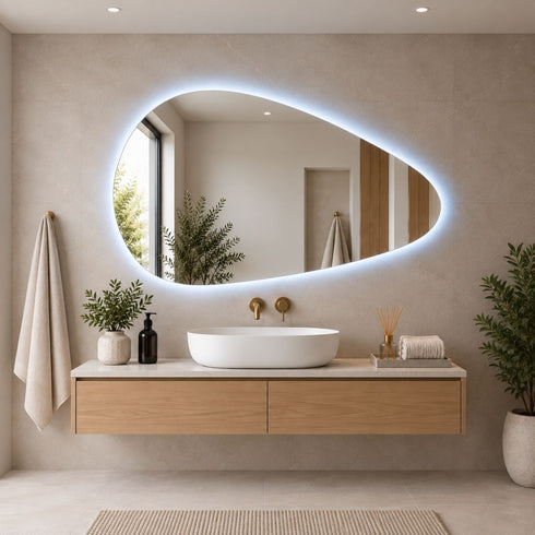 Gordon Irregular Frameless Mirror 1200×700mm - Backlit LED Option