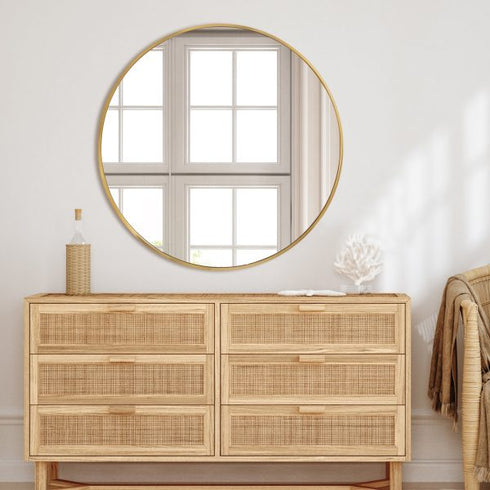 Celina Gold Round Wall Mirror