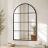 Jordan Arched Window Frame Black Metal Grid Industrial Wall Mirror