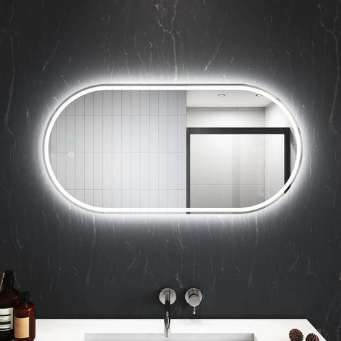 Alyn Anti-fog Oval Back And Front LED Bathroom Wall Mirror
