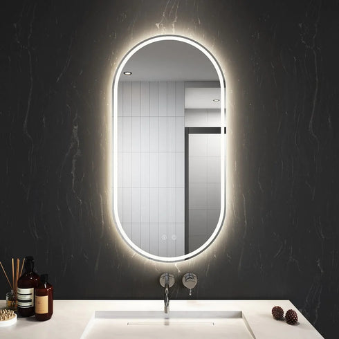 Alyn Anti-fog Oval Back And Front LED Bathroom Wall Mirror