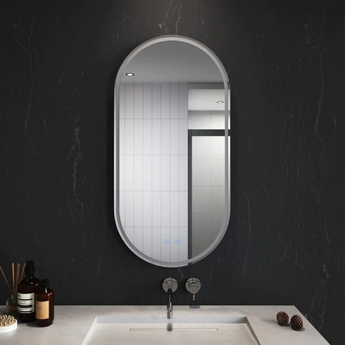 Alyn Anti-fog Oval Back And Front LED Bathroom Wall Mirror