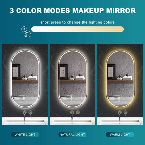 Alyn Anti-fog Oval Back And Front LED Bathroom Wall Mirror
