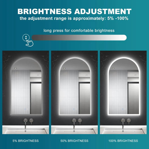 Enyd Arch Anti-Fog 3 Color Mode LED Wall Mirror