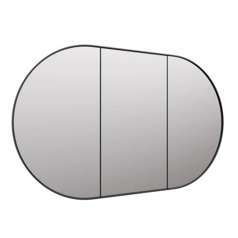 Noelle 3-Door Black Pill Mirror Cabinet