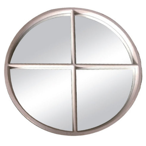 Angelina Wood Grain Round Mirror