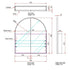 Amaris Satin Brass Arch Mirrored Cabinet