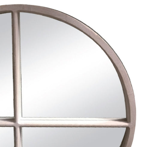 Angelina Wood Grain Round Mirror