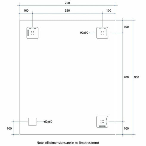 Montana Rectangle Bevel Edge Bathroom Wall Mirror