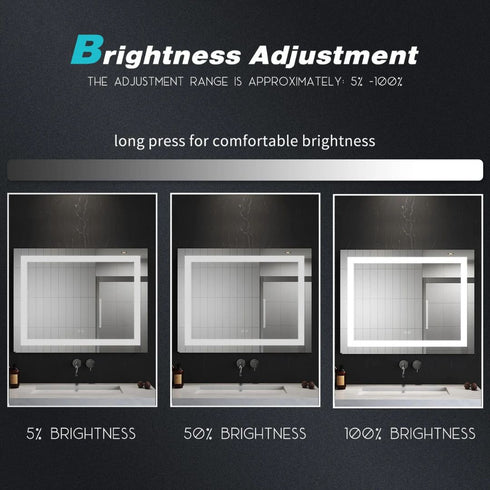 Adric Bluetooth Anti-fog LED Bathroom Wall Mirror