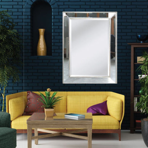 Natalia Silver Mirrored Frame Wall Mirror