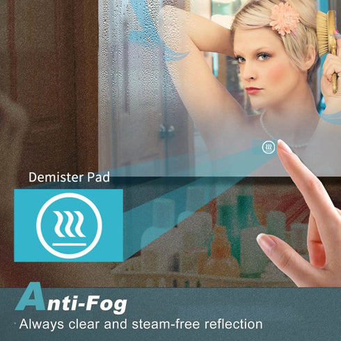 Adric Bluetooth Anti-fog LED Bathroom Wall Mirror