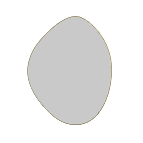 Miel Pebble Shape Satin Brass Wall Mirror