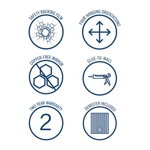 Hamilton D-shaped Bathroom Wall Mirror