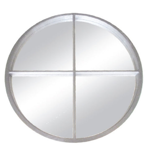 Angelina Matt White Round Mirror