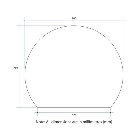 Hamilton D-shaped Bathroom Wall Mirror