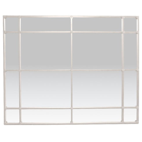 Allen White Window Style Wall Mirror