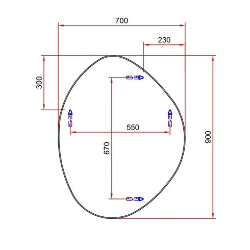 Miel Pebble Shape Satin Brass Wall Mirror
