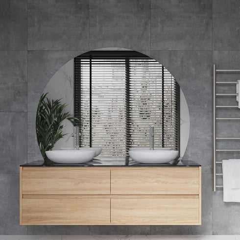 Hamilton D-shaped Bathroom Wall Mirror