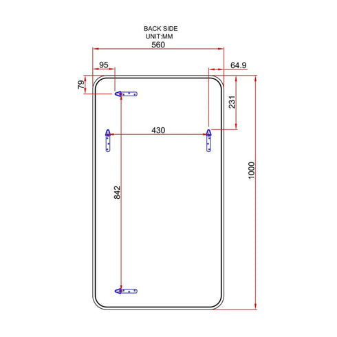 Evea Matt Black Wall Mirror