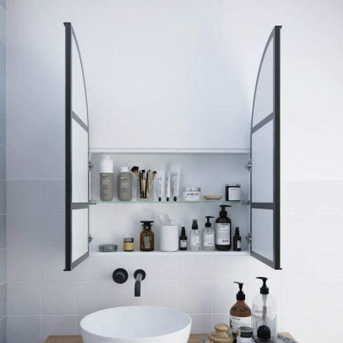 Amaris Black Arch Mirror Cabinet