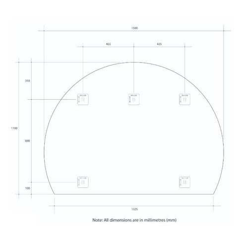 Hamilton D-shaped Bathroom Wall Mirror