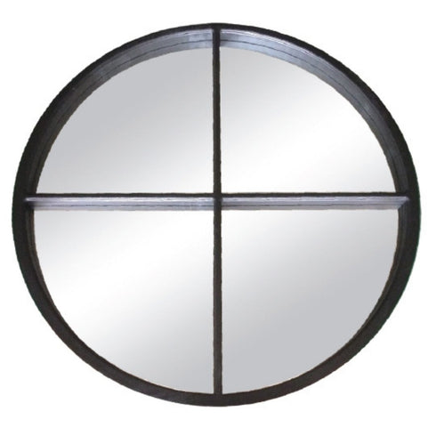 Angelina Matt Black Round Mirror