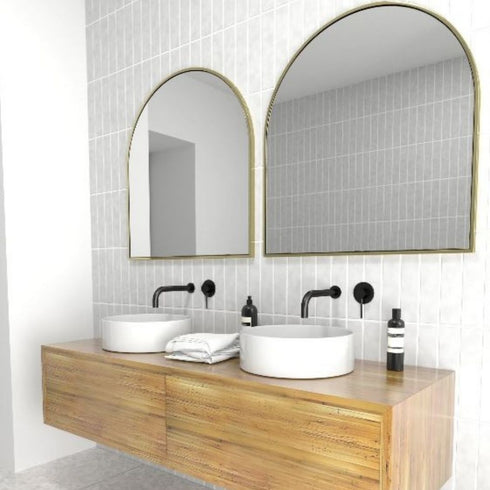 Apsel Arch Brushed Brass Wall Mirror
