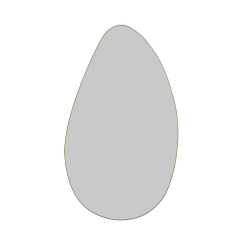 Miel Pebble Shape Satin Brass Wall Mirror