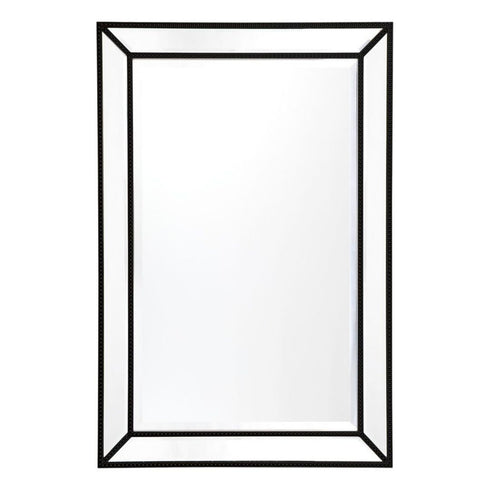 Zeta Beaded Black Wall Mirror