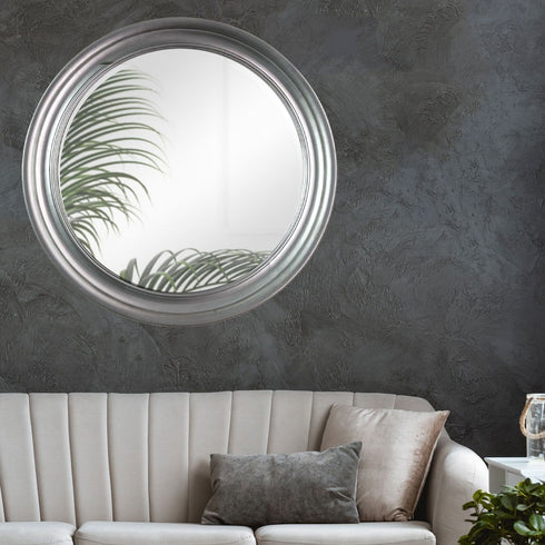 Thompson Silver Round Mirror