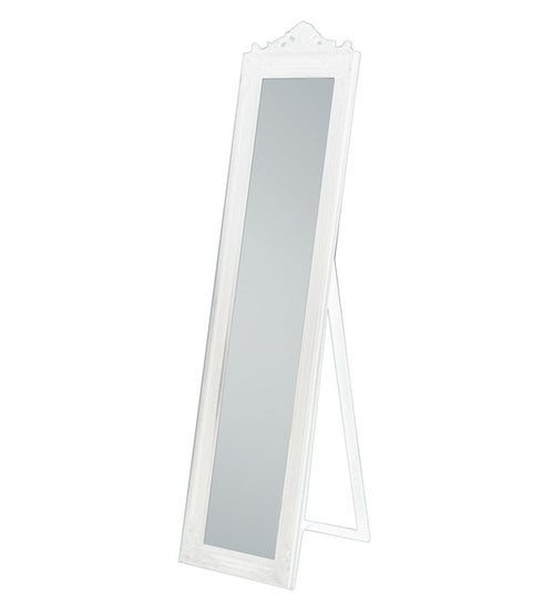 Evelyn Ornate White Large Standing Mirror