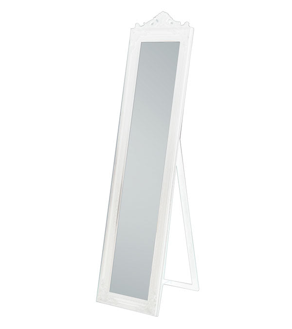 Evelyn Ornate White Large Standing Mirror