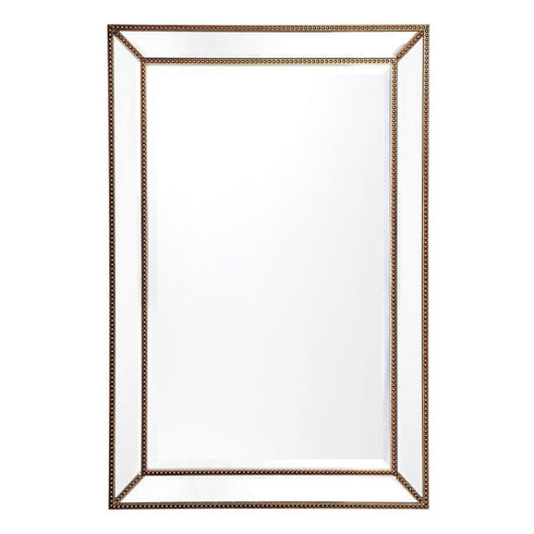 Zeta Gold Beaded Frame Wall Mirror