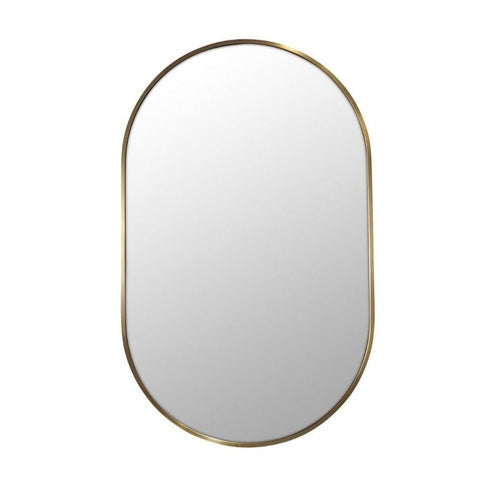 Aaden Pill Satin Brass Wall Mirror